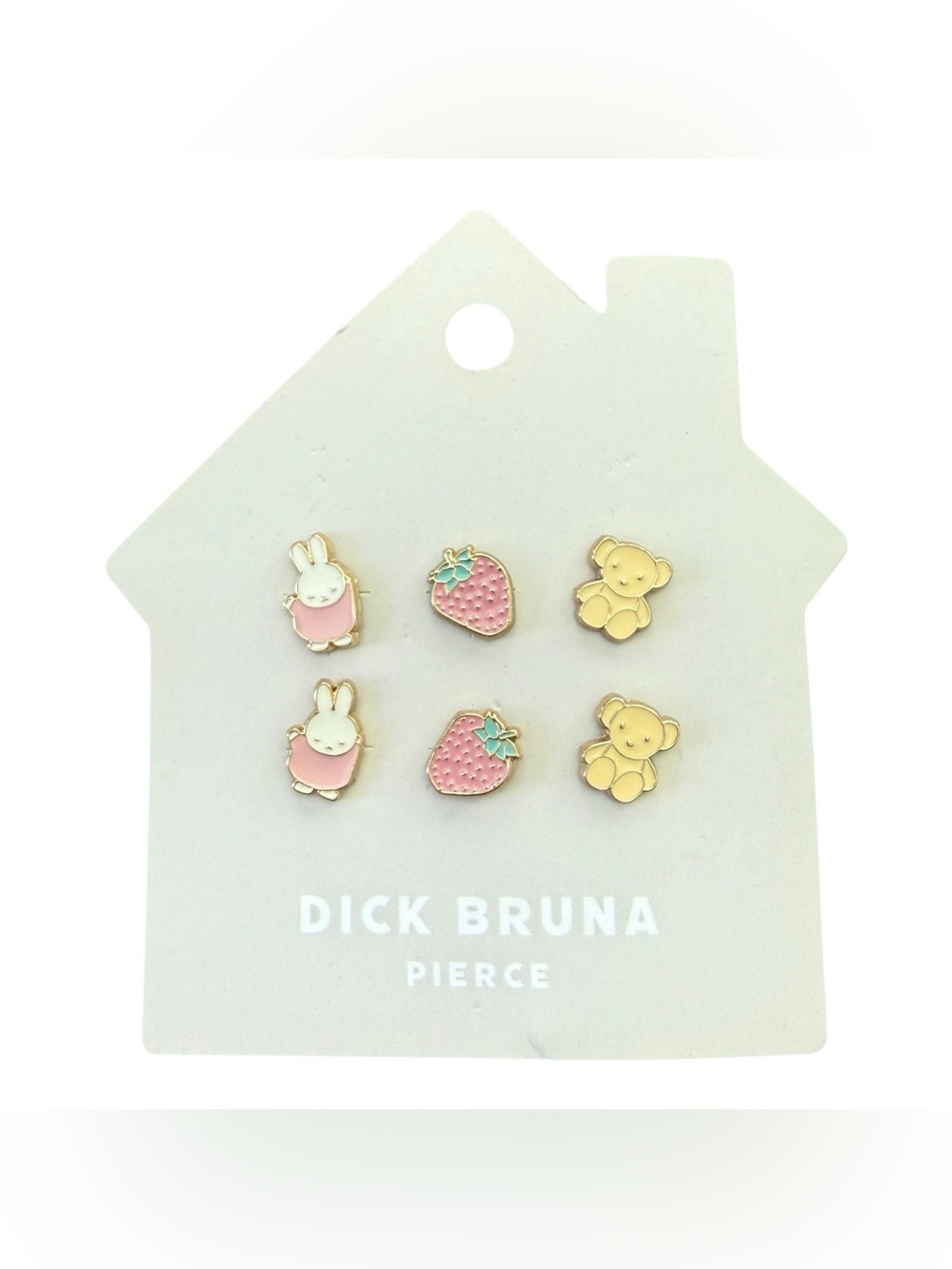 Miffy by Dick Bruna Kawaii Enamel Stud Earrings 3 Pair Set NWT